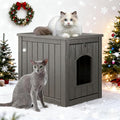KAMABOKO Outdoor Cat House, Weatherproof PP Plastic Cat Shelter for Indoor & Outdoor Use, Durable All-Season Pet House for Feral & Stray Cats, Gray