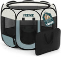 Dog Cat Playpen, Portable Puppy Pet Crate Indoor for Small Dogs Cats Rabbits, Foldable Dog Cage Enclosure for Outdoor, Pop Up Dogs Tent Kennel with Carrying Case, Grey