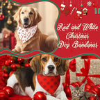 Abbylike 50 Pcs Valentines Day Dog Bandanas Bulk Red and White Polka Dots Stripes Bandanas for Dogs Triangle Kerchief Bibs Scarf for Pet Romantic Costume Photo Props Accessories(31.5 x 21.7 x 21.)