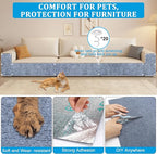 2 Pcs 78.7"x15.8" Cat Scratch Mat, Trimmable Self-Adhesive Carpet, DIY Climb Cat Scratcher for Furniture, Couch or Wall, Covering Cat Tree and Scratch Post Replacement Pad