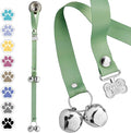 PoochieBells Dog Door Bells for Potty Training, Quick & Easy Puppy Potty Training Method Included, Handcrafted in USA with Loud, Paw-Safe Bells, Celery Green