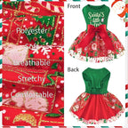 XPUDAC Dog Christmas Dress Outfit Snowman Tulle Dress Holiday Dog Clothes for Small Dogs Girl, Santa Pet Costume Cat Outfits-XS