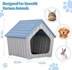 Fancyango Outdoor & Indoor Dog House for Weatherproof and Stylish Furniture, Dog House Outdoor, Multi - Use for Small and Medium Dogs (Blue, 23.43" L×22.44" W×22.24" H)