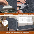 Cat Scratch Mat,118.5"x15.9" Trimmable Self-Adhesive Cats Scratch Carpet,Couch Protector from Cats Claw, Cat Scratch Furniture Protector, Indoor Furniture Protection for Chair, Wall,Sofa(Dark Gray)