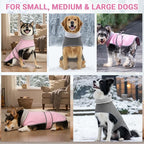 Dog Coat 2 Pack, Turtleneck Fleece Pet Winter Jacket for Cold Weather, Warm Dog Clothes Sweater Outdoor Indoor for Small, Medium, Large & XL Dogs (M-XXL)