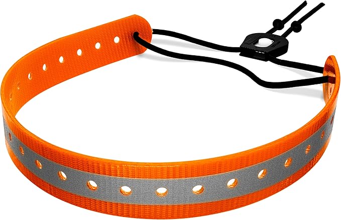 Replacement 1" Reflective Biothane Bungee Dog Collar Strap Orange - Compatible with E-Collar and Dogtra Remote Training Collars, Adjustable for All Dog Neck Sizes - Wheel Lock Secure - Made in The USA