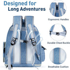 Pawstrip Cat Backpack Carrier with Large Space Bubble Window, Airline Approved Breathable Pet Carrier for Small Dogs Cats up to 15lbs, Foldable for Travel Hiking & Outdoor Use