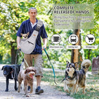 CUBY Dog and Cat Sling Carrier - Hands Free Breathable Mesh Small Dog Sling Carrier-Soft Pouch and Tote Design-Suitable for Puppy, Small Dog Cat Pets Carriers Sling Outdoor(Grey-Mesh,Adjust Strap 2.0)