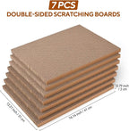 7PCS Reversible Cat Scratching Pads with Box, 16.5" Lｘ12.6" Wｘ5.9 H Extra Large Cardboard Scratcher with Catnips, Cat Scratch Boxes for Indoor Cats