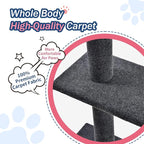 Cat Craft Cat Tree Floor to Ceiling 95-108" Tall Cat Tree Carpet Cat Tower Kitten Tree Sisal Scratching Post and Mat Cat Pole for Indoor Cats, Charcoal, 4-Tier