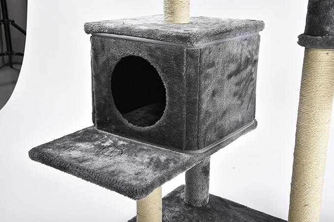 Max & Marlow 3-in-1 Cat Tree Condo Up to 50" | Transforming Cat Activity Tree & Condo | 3 Different Ways to Set Up, Gray,4070201