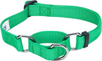 Blueberry Pet Essentials Martingale Safety Training Dog Collar, Emerald, Medium, Heavy Duty Nylon Adjustable Collars for Dogs