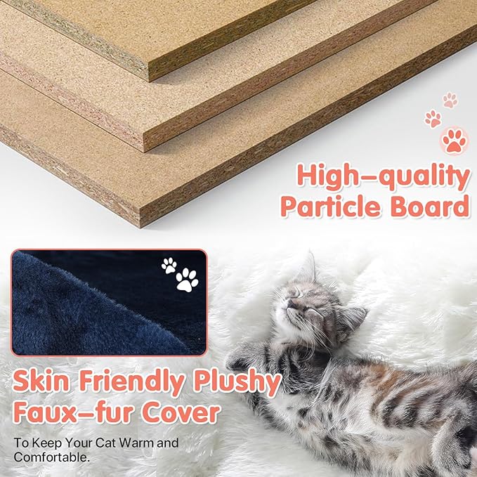 Cat Tree with Scratching Post,Cat Tower House for Indoor Large Adult Cats Kittens,21x21x70in Multi-Level Activity Cat Cando Furniture,Blue