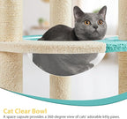 Yaheetech Cat Tree, 35.5in Cat Tower for Indoor Cats, Cat House with Scratching Posts & Padded Perch & Space Capsule, Cute Kitten Tree, Pet Furniture for Kittens, Indigo/Beige