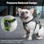 Huntboo Escape Proof Dog Harness, Escape Artist Harness, Reflective Dog Harness with Handle, Durable,Adjustable Vest for Small Medium Large Dogs Walking, Training, and Running Gear(Black, M)