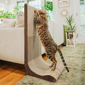 Necoichi Cardboard Cat Scratcher Wall for Indoor Cats - Cat Scratching Board, Cat Scratch Pad Lounger with Reversible Usability and Extra Comfort for Lounge, Curved (Dark Cherry, Large)