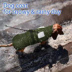 MIGOHI Snowproof Dog Coat - Thick Fleece Dog Jacket with Adjustable Collar, Keep Warm Winter Coat for Medium Dogs Cold Weather Walking Playing,Australian Shepherd,XL,ArmyGreen