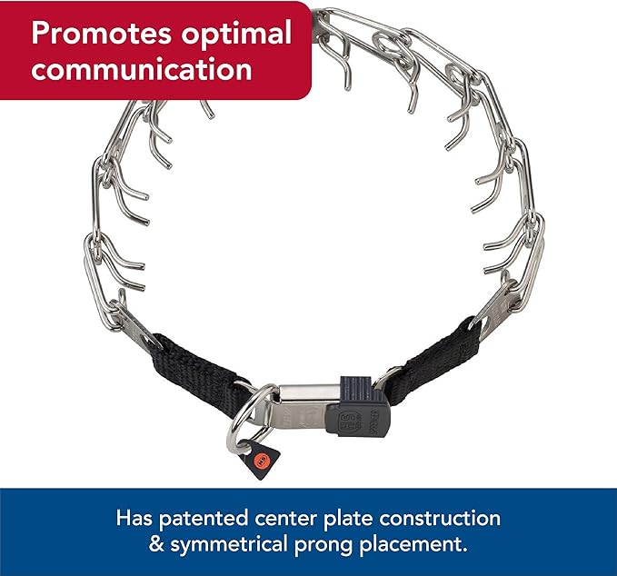 Herm Sprenger - Ultra-Plus Prong Dog Training Collar with ClicLock - Chrome - 3.20 mm x 18" Neck Size; 22" Chain Length