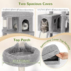 Globlazer Heavy Duty Cat Trees for Large Cats, Sturdy 72in Maine Coon Cat Tree for Large Cats 20 lbs+ Heavy Duty Cat Tower for Adult Biggest Cat with 6 Scratching Posts, Hammock, S72, Light Grey