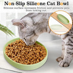 BNOSDM Silicone Dog Food Plate Shallow Dogs Bowl Flat Cat Dish 2 Pack Small Puppy Plates for Small Dog and Cats Whisker Fatigue Pet Feeding Bowls for Dry and Wet Food