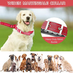 Adjustable No Pull Dog Collar - Heavy Duty Martingale Slip Collar with Reflective Widened Nylon & Metal Buckle for Training Walking Hunting (Small/Medium/Large Dogs),Red,L