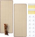 Natural Sisal Cat Scratcher Mat, Wall Scratcher Carpet, Cat Climbing Wall, Large Tall Scratching Post, Couch Sofa Protector, Scratching Mat Pad for Indoor Cats (39.3" Lx15.7 W, 2PCS)