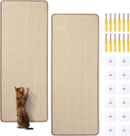 Natural Sisal Cat Scratcher Mat, Wall Scratcher Carpet, Cat Climbing Wall, Large Tall Scratching Post, Couch Sofa Protector, Scratching Mat Pad for Indoor Cats (39.3" Lx15.7 W, 2PCS)