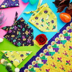 Abbylike 50 Pcs Mardi Gras Dog Bandanas Bulk Purple Green and Gold Bandanas for Dogs Triangle Kerchief Bibs Scarf Set for Pet Carnival Costume Photo Props Accessories Shops (25.6 x 17.7 x 17.7)