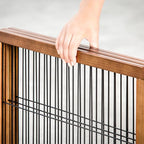 Carlson Pet Products Design Paw 62-Inch Super Wide 3 Panel Premium Wooden Pet Gate,Brown