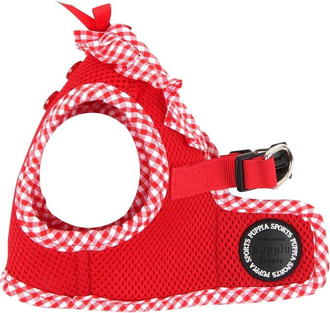 Puppia Vivien Vest Dog Harness Step-in All Season Mesh Cute No Pull No Choke Walking Training for Small Dog, Red, Large