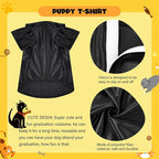 Dog Graduation Cap and Gown, Dogs Cats Graduation Holiday Halloween Costume Accessory(Black,Medium)