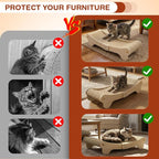 NOCOEX Sisal Cat Scratcher Bed: Cat Scratch Pad Hammock for Indoor Cats Lounger & Scratch & Sleep - Large Sturdy Natural Solid Wood Frame Cats Scratching Board Post for Modern Furniture Protector
