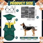 5 Pcs Dog Graduation Costume Set Include 2026 Pet Graduation Gown with Stole Puppy Grad Cap Lensless Glasses DIY Letter Stickers for Dogs Cats Holiday Costume Accessory(Green Yellow,XL)