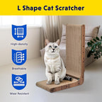 FluffyDream Cat Scratcher Cardboard, Scratching Pad House Bed Furniture Protector, Infinity Shape (Wood, L-Shaped)