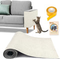 Cat Scratch Couch Furniture Protector, 90" x 16" Trimmable Anti-Scratch Couch Protector from Cat Claws with Double Self-Adhesive Carpet, Great for Sofa & Indoor Wooden Furniture (White)