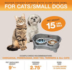 Neater Feeder Express Mess Proof Dog Bowls Elevated for Small Breed – Made in USA – No Spill Raised Slow Feeder Elevated Dog Bowl Stand, Stainless Steel Food and Water Bowl Set, Grey