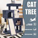 Cat Tree for Indoor Cats, 36in Cat Tower Multi-Level Cat Condo with Sisal Scratching, Scratching Board, Dangling Ball, Extra Large Perch for Cats and Kittens (Dark Grey)