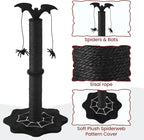 Gothic Cat Scratching Post with Spider Dangling Toys for Indoor Cats, Sisal Scratch Pole, Durable Monster-Themed Scratch Post, Suitable for Kittens and Large Cats, Black
