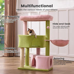 Gardner Pet 41" Cat Tree for Medium-Large Cats, Heavy Duty Cat Trees Pink Cat Towers with 2.8in Posts, Easy to Assembly