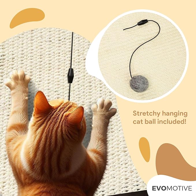 Cat Couch Protector [2- Pack], Natural Sisal, Comes with 2 Playing Balls, Couch Cat Scratcher, Protect Your Couch from Cat Scratching,