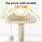 Yaheetech XL Cat Tree, 80in Multi-Level Cat Tower w/Scratching Posts, Double Condo, Perched Platforms and Dangling Balls, Pet Stand House for Kittens, Beige
