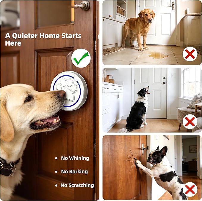Dog Doorbell Wireless – Dog Bell to Go Outside, Touch-Activated Doggy Door Bell for Easy Training, Long Range, Indoor Outdoor