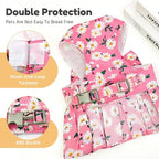BAEJMJK Dog Dress Bowknot Harness Leash Set for Small Dogs Cats Daisy Floral Girl Dog Dresses Cute Puppy Princess Clothes Pet Doggy Outfits Spring Summer Breathable Dresses(Pink,X-Small)
