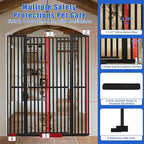 71 Inch Extra Tall Pet Gate for Cats, 29.5-48" Adjustable Wide Dog Gates, Pressure Mounted Walk Through Tall Cat Gate for Doorways,Hallway,Stairs,House（Black）
