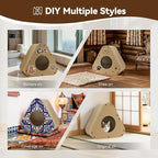 Cat Scratcher House, Cozy Cardboard Design, Safe and Secure for Kittens, Eco-Friendly,Plain Board (Triangles)