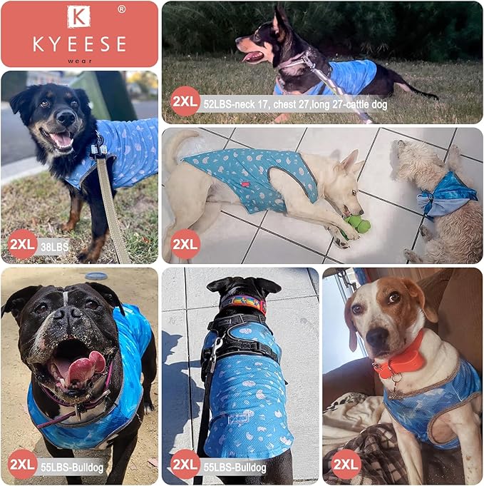 KYEESE 2Pack Dog Cooling Shirt, Breathable Dog Shirt for Medium Large Dogs, Sun Protection Dogs Cooling Vest Tank Top, Lightweight Soft Sleeveless Summer Pet Clothes, Pink+Grey, 2XL