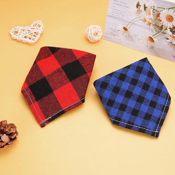 Segarty Dog Bandanas, 30 Pack 22.8"x15.7" Pet Scarf Triangle Plaid Bibs Accessories Bulk for Medium Small Dogs Cats Large Puppy Dogs, Washable Adjustable Reversible Boy Pets Birthday Kerchief
