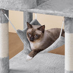 Topeakmart Cat Tree 64.5'' Large Cat Condo Tower Stand Furniture with Scratching Posts Perches Hammock as Kitten House Play Center