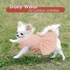Kuoser Dog Dress, Cute Dog Dresses for Large Dogs Girl Elegant Puppy Tutu with Bow-Knot, Doggie Princess Costume Pet Outfit for Birthday Party Christmas Halloween Wedding, Pink XL