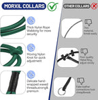 Slip Dog Collar, Nylon Rope Dog Choker Collars with Adjustable Stopper, Heavy Duty Collar for Medium Dog Training (Green)